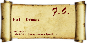 Feil Ormos névjegykártya